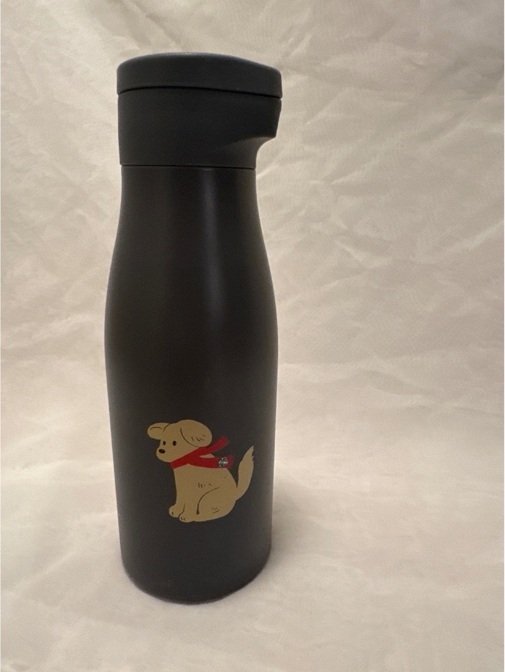 Starbucks 8” Black Stainless Steel Travel Mug with Dog Design